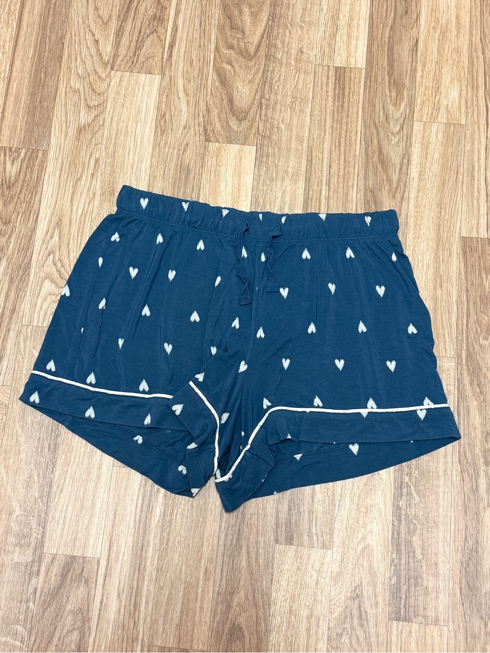 Victoria's Secret Navy Blue Heart Print Modal Pajama Shorts XS Sleepwear